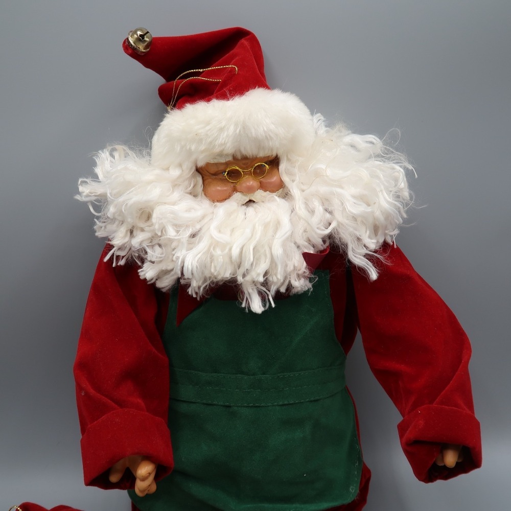 24 in Santa Clause in Felt clothing with some vintage ornaments lot‎ Christmas